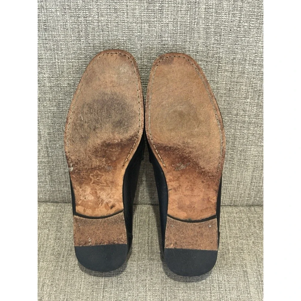 Sandrino By Sandro Moscoloni Malibu Leather Horsebit Loafers Pebbled Black 11.5D